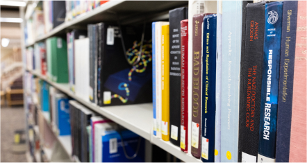 view of bookshelf in the library